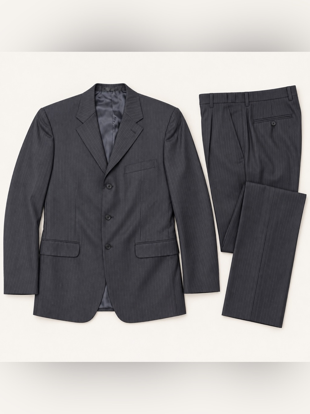 Jones New York Charcoal Pinstripe Suit Jacket & Pants Set